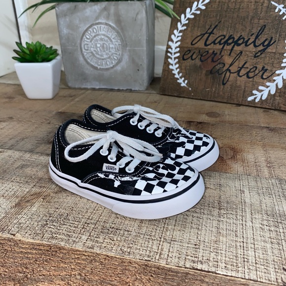 vans authentic checker flame shoes